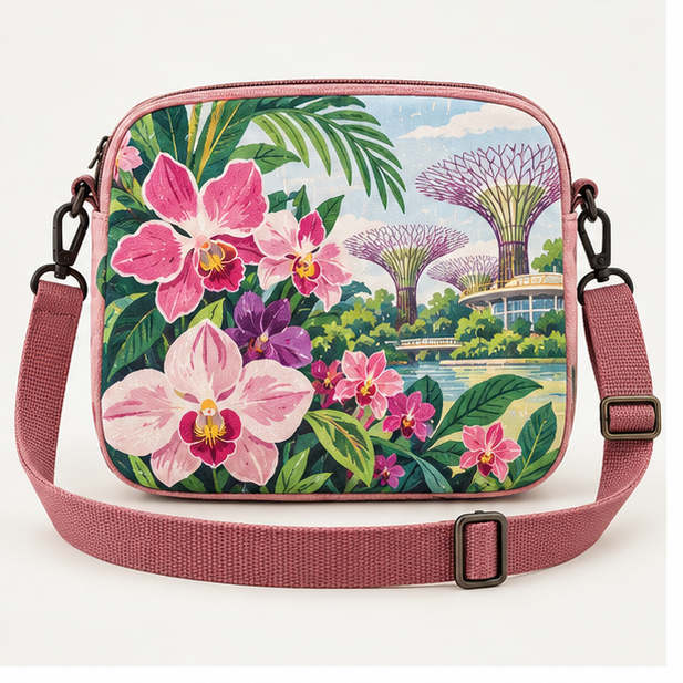 Orchid Walk mini crossbody bag